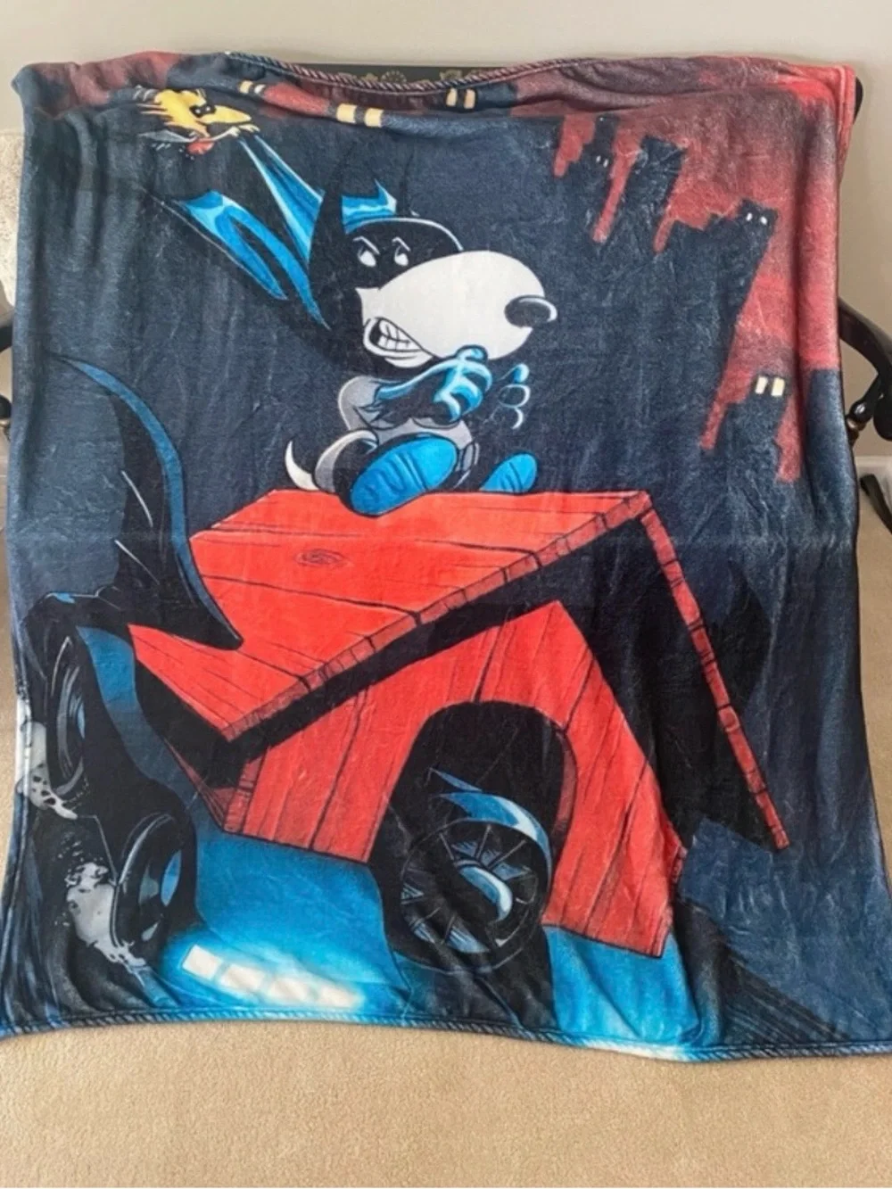 Snoopy Batman blanket